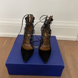 Aquazzura black lace up heels size 35 very good condition